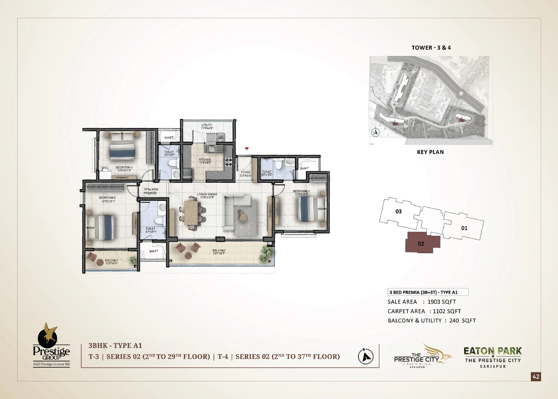 3 Bed Premia · A1 — Eaton Park at The Prestige City