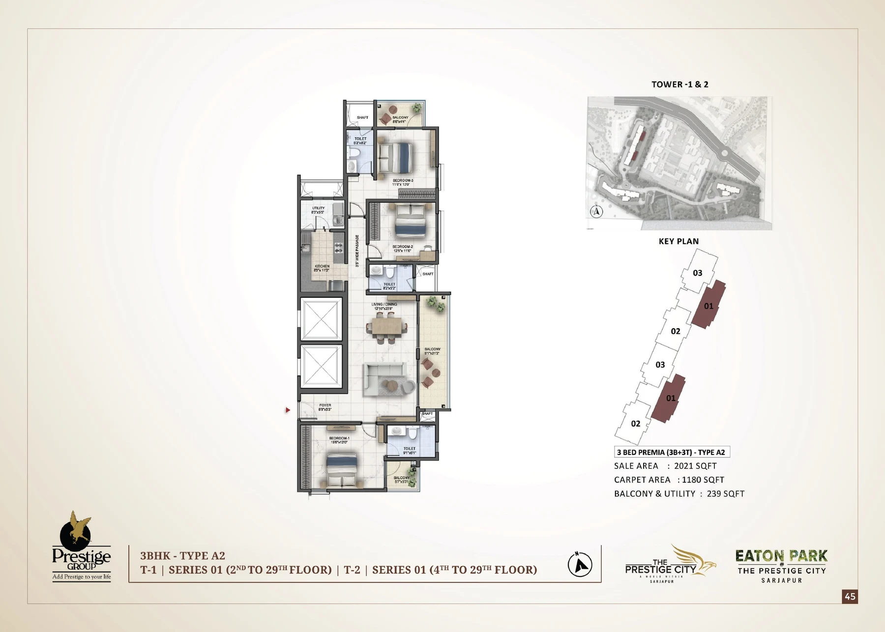3 Bed Premia · A2 — Eaton Park at The Prestige City