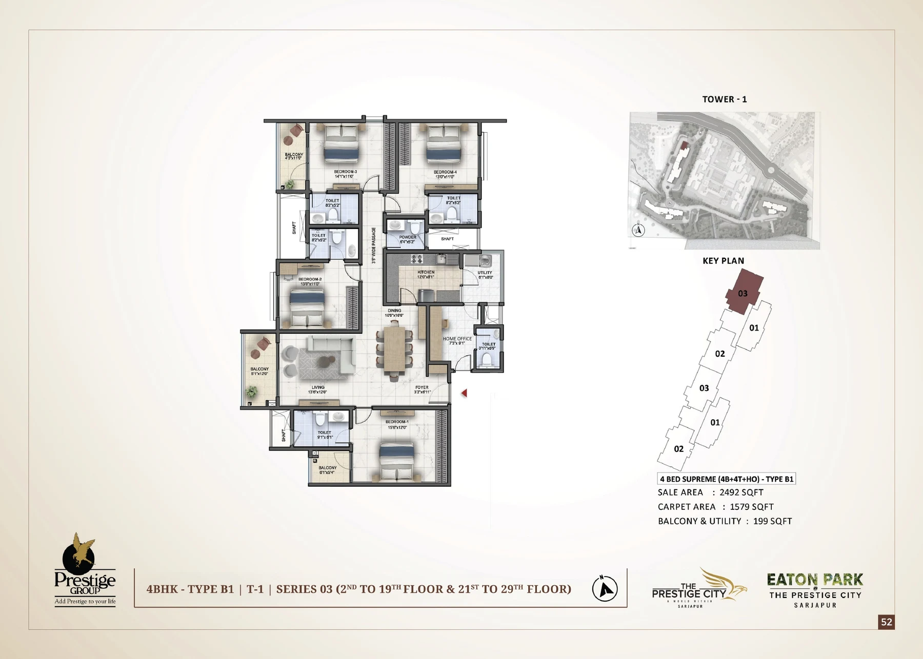 4 Bed Supreme · B1 — Eaton Park at The Prestige City