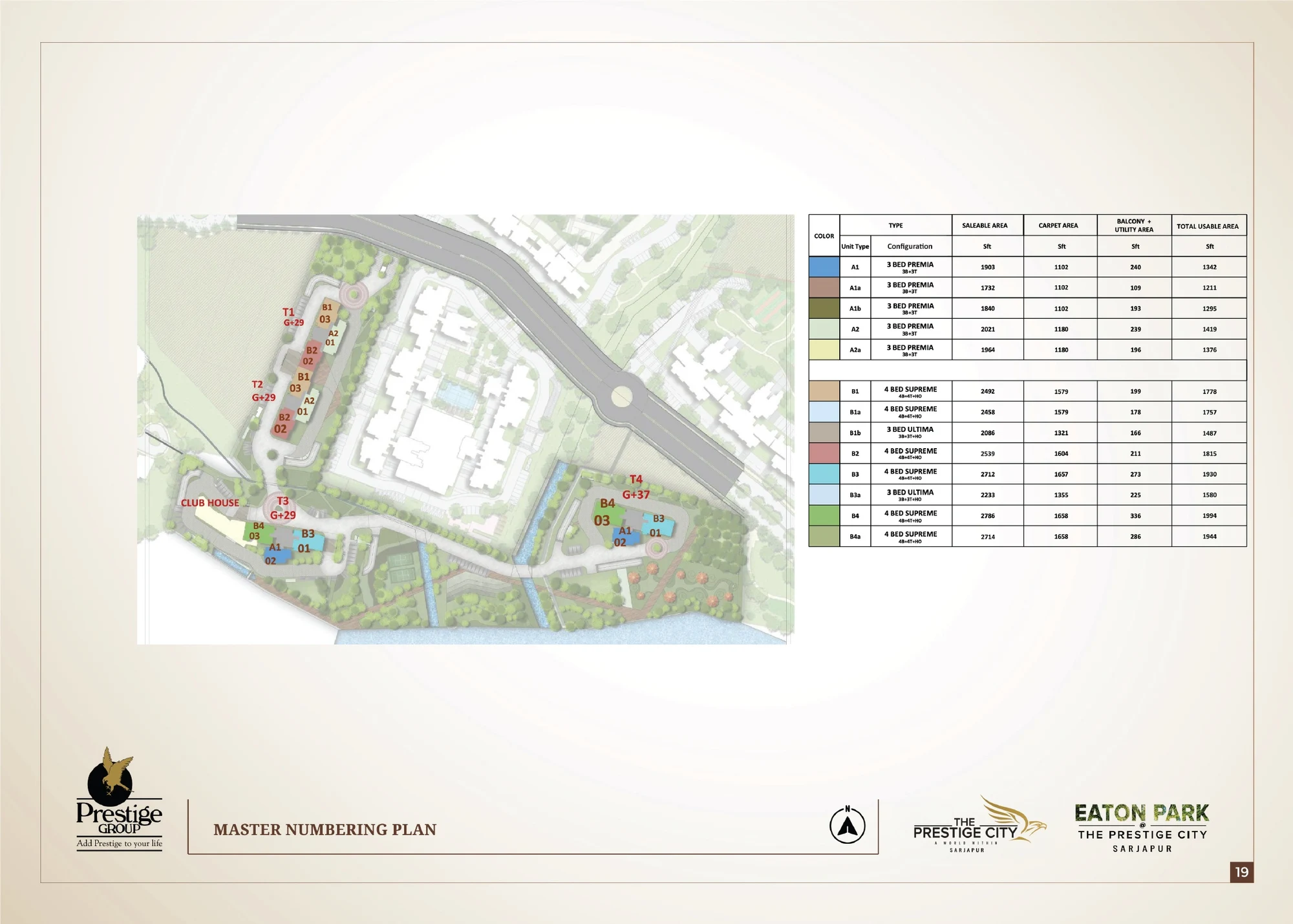 Tower Numbering Plan — Eaton Park at The Prestige City