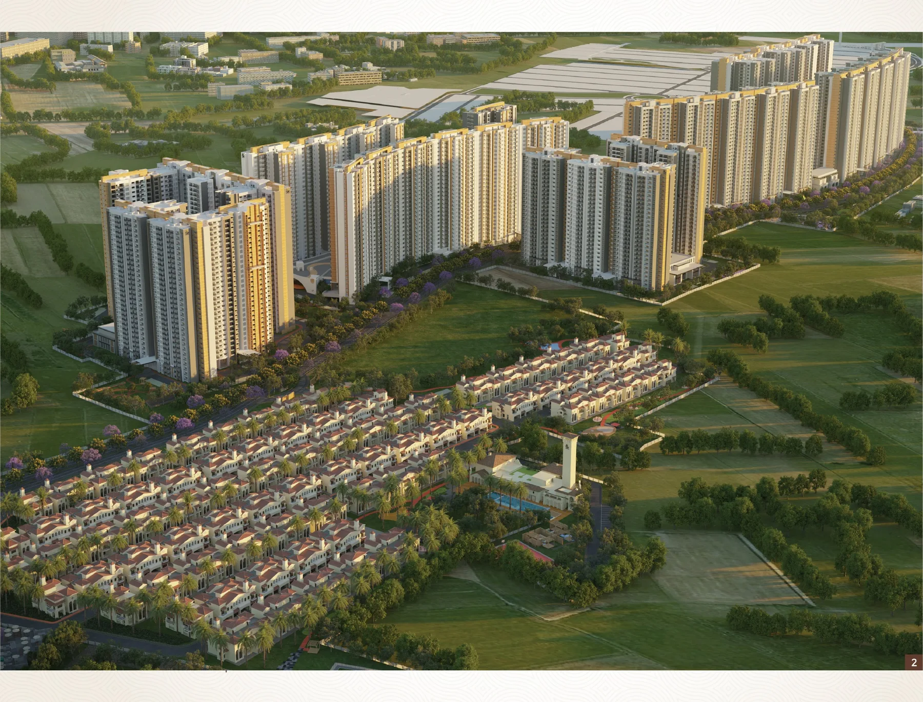 The Prestige City, Sarjapur township — aerial view of the township as a whole, not Eaton Park